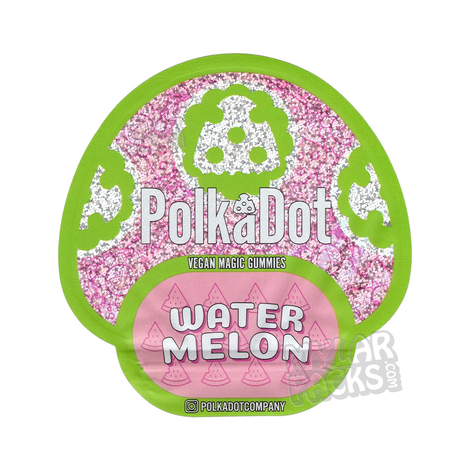Gomitas de hongos Polkadot, sandía, bolsas troqueladas vacías de Mylar, empaque de psilocibina
