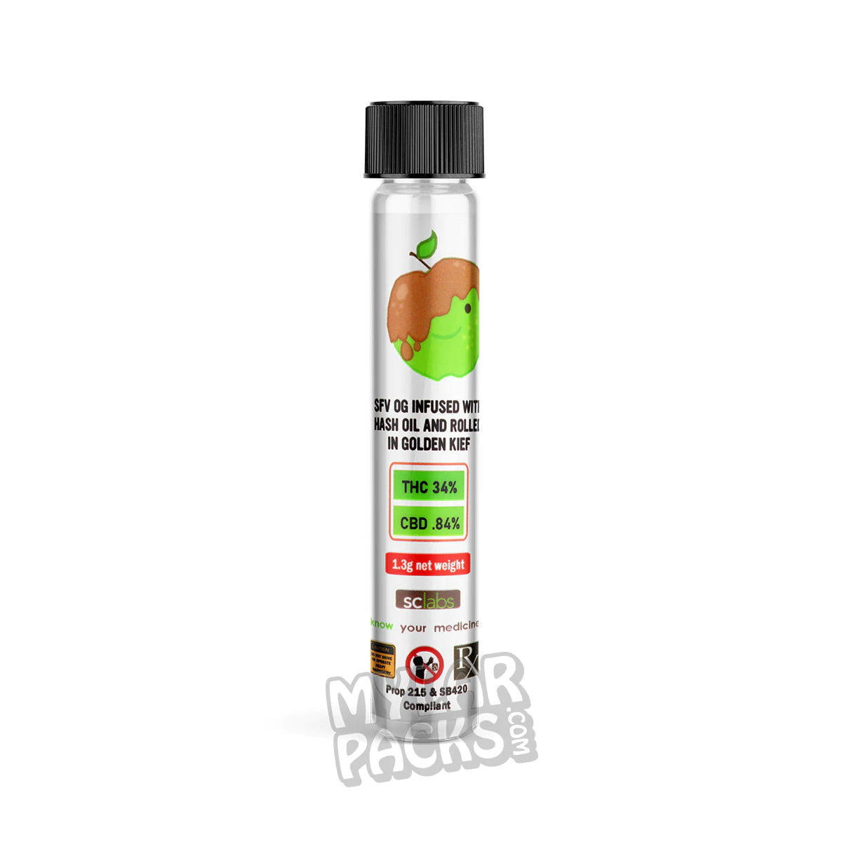 2020 Future Caramel Apple Premium Single Empty Preroll with Pyrex Glass Tube Herb Packaging