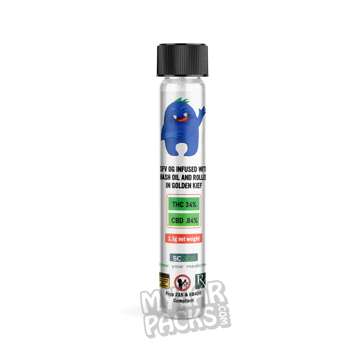 Preroll vacío individual premium Future Monster Berries 2020 con tubo de vidrio Pyrex para hierbas