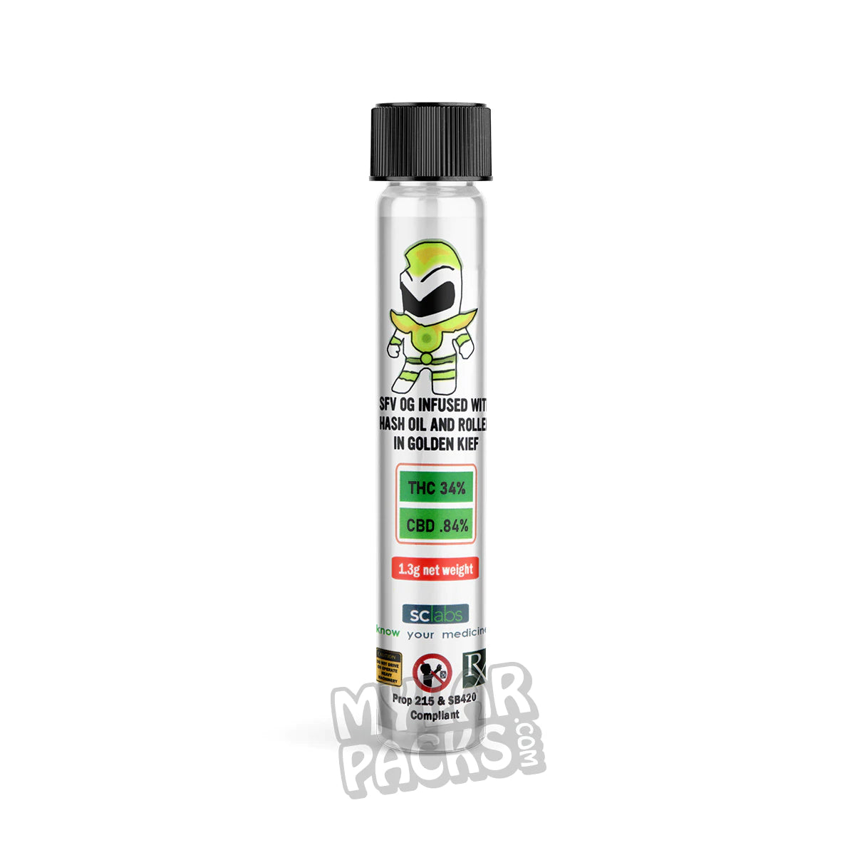 Preroll vacío individual Future Tommy White Premium 2020 con tubo de vidrio Pyrex para hierbas