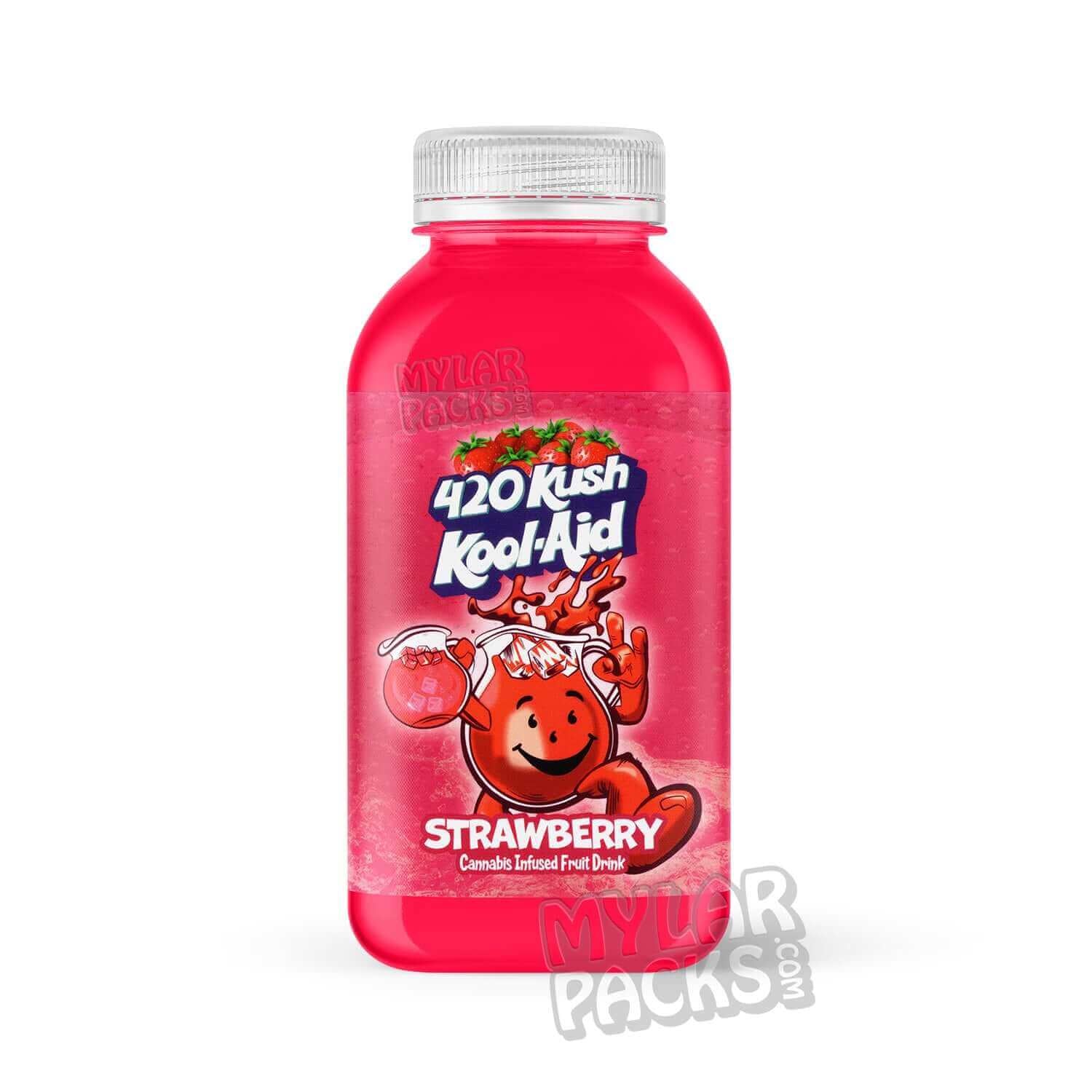 Etiqueta adhesiva envolvente para bebida infusionada con Kool-Aid 420 Kush de fresa (500 mg) (15 x 7 cm)
