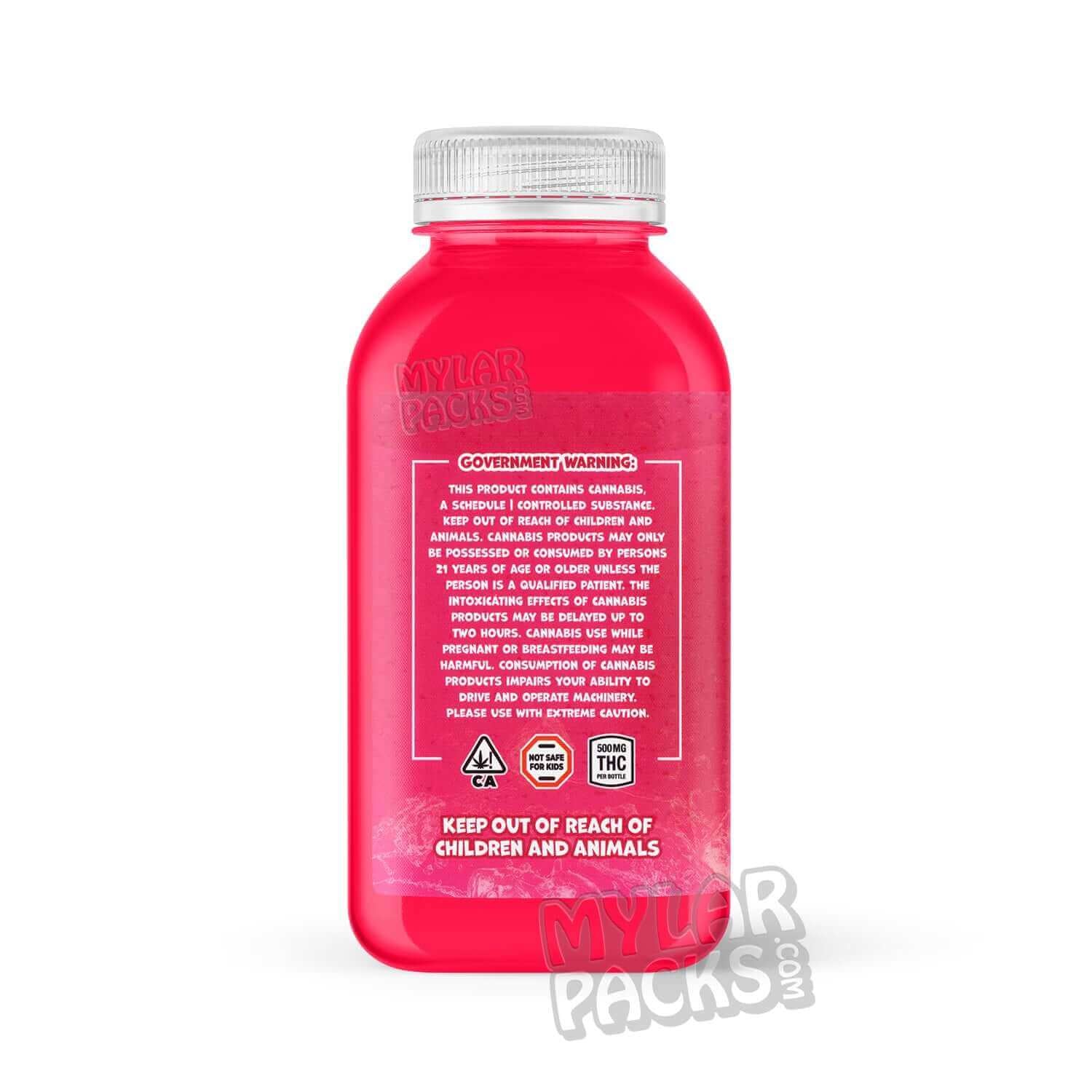 Etiqueta adhesiva envolvente para bebida infusionada con Kool-Aid 420 Kush de fresa (500 mg) (15 x 7 cm)