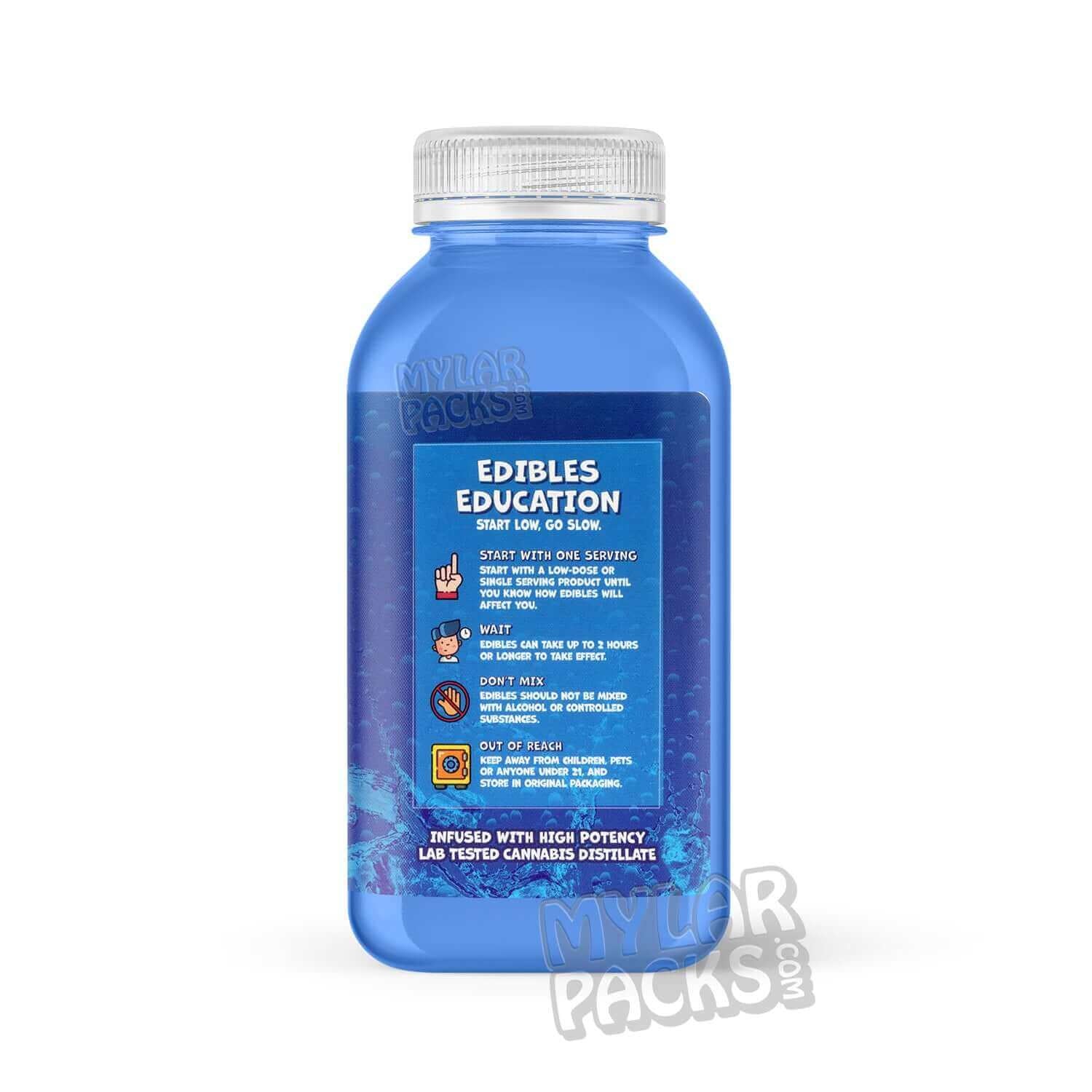 Etiqueta adhesiva envolvente para bebida infusionada con Kool-Aid 420 Kush, limonada de frambuesa azul (500 mg) (15 x 7 cm)