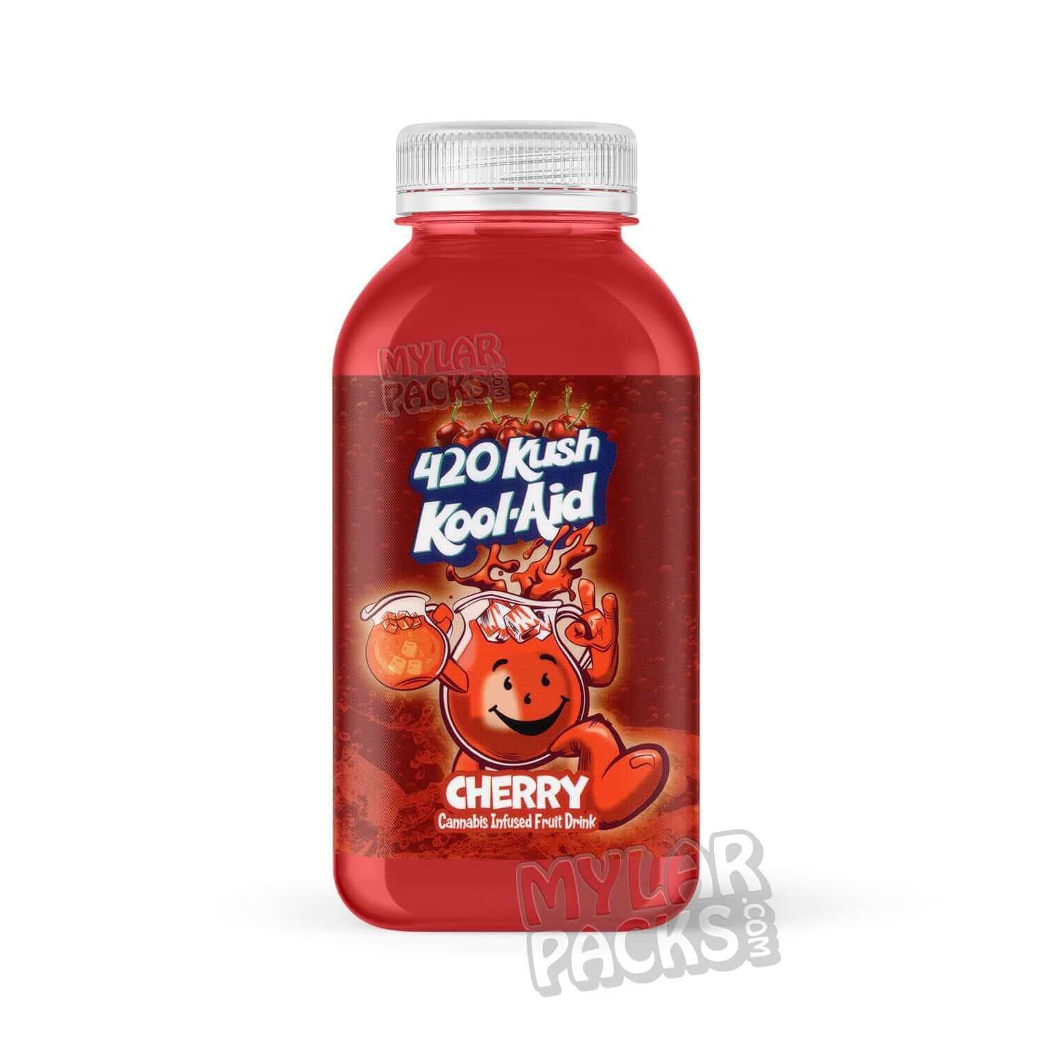 Etiqueta adhesiva envolvente para bebida infusionada con Kool-Aid Cherry 420 Kush de 500 mg (15,24 cm x 7,94 cm)