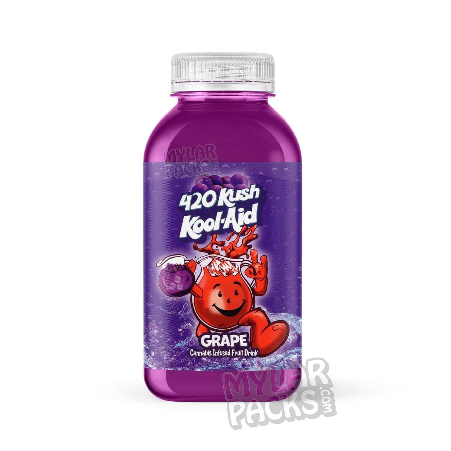 Etiqueta adhesiva envolvente para bebida infusionada con Kool-Aid 420 Kush de uva de 500 mg (15,24 cm x 7,94 cm)