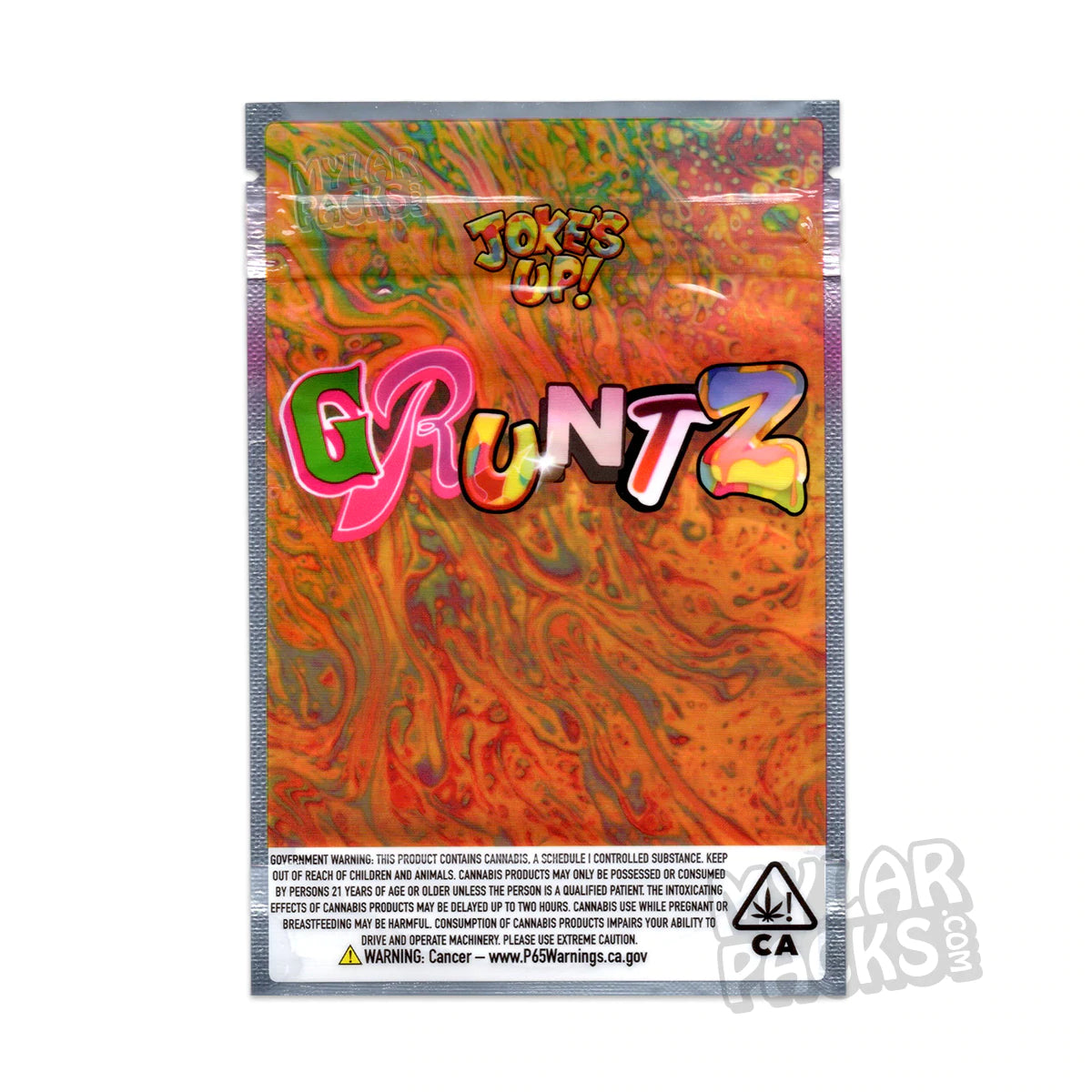 Gruntz de Joke's Up - Bolsa de Mylar vacía de 3,5 g, a prueba de olores, para flores y hierbas secas