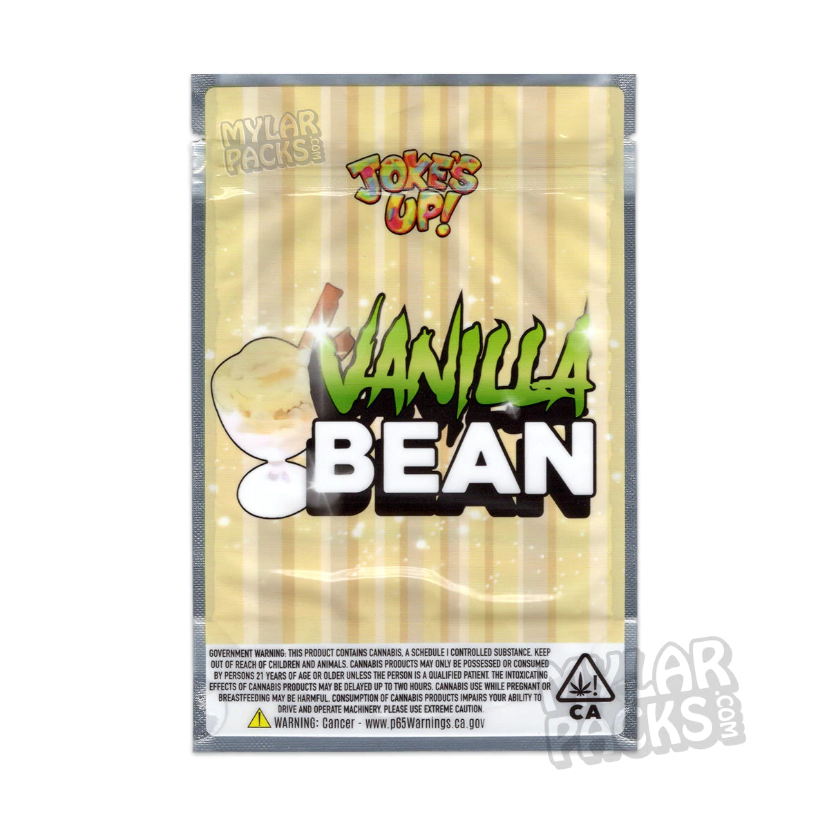 Bolsa de Mylar vacía a prueba de olores, 3,5 g, para flores y hierbas secas, de Vanilla Bean de Joke's Up