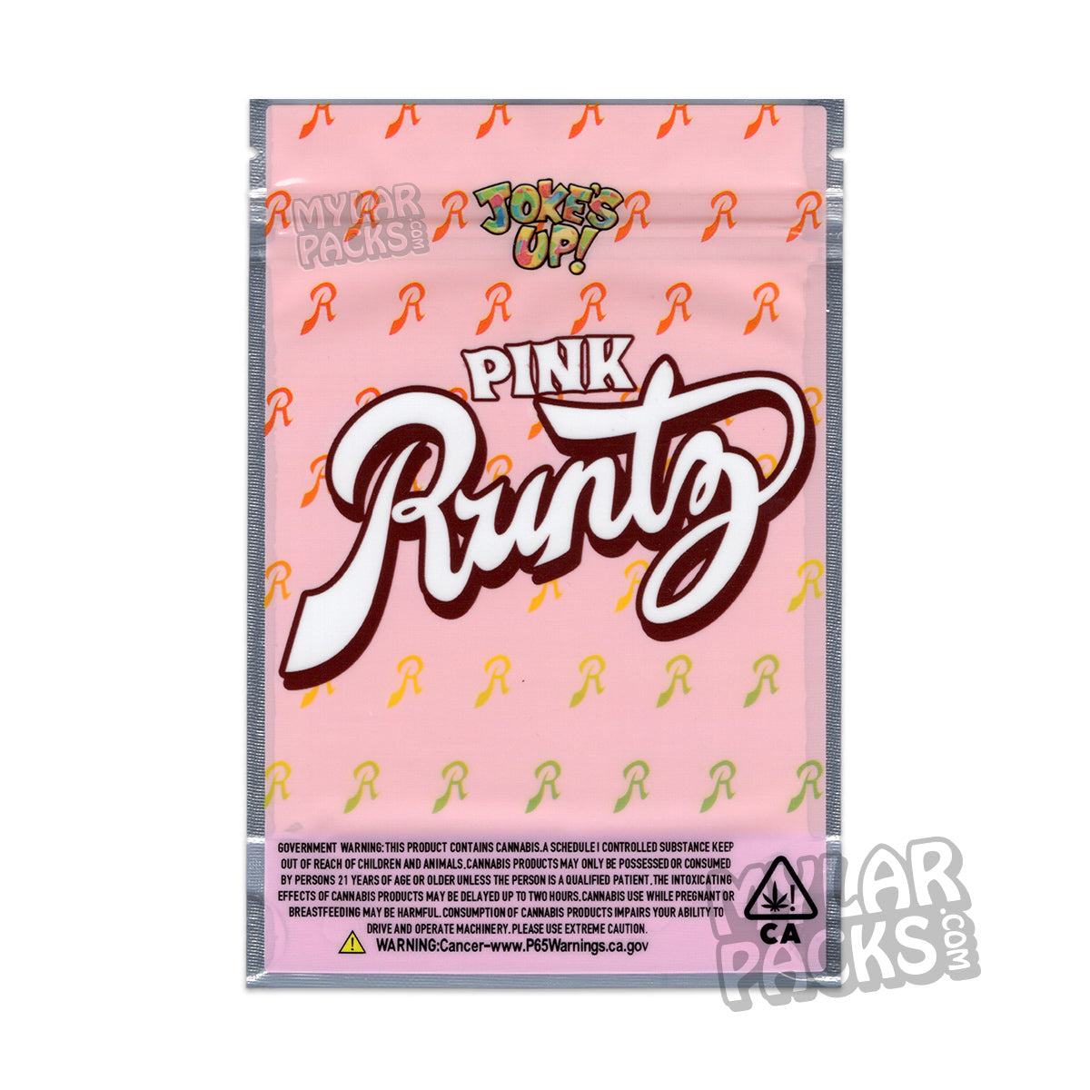 Pink Runtz de Joke's Up, bolsa de Mylar vacía de 3,5 g, a prueba de olores, para flores y hierbas secas