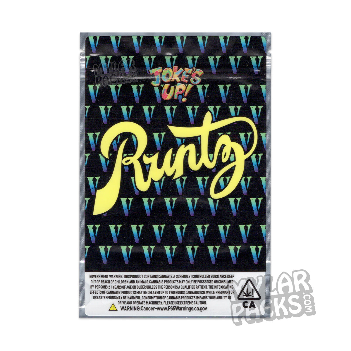 V Runtz de Joke's Up - Bolsa de Mylar vacía de 3,5 g, a prueba de olores, para flores y hierbas secas