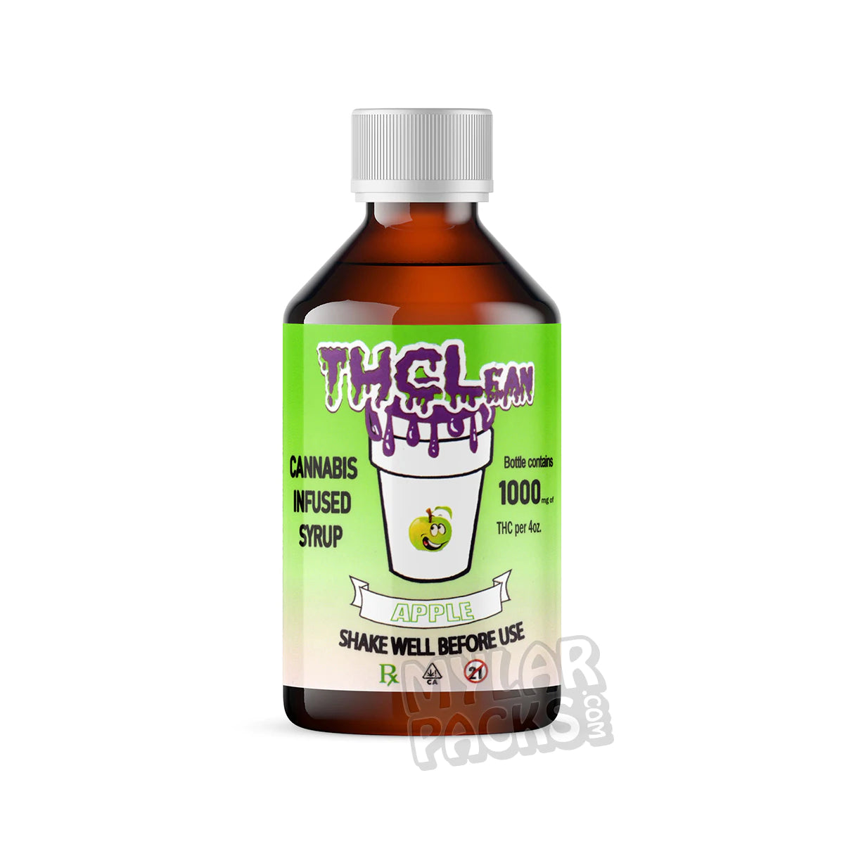 Etiquetas adhesivas para botellas de jarabe de cannabis con THC Lean (8,9 x 6,35 cm)