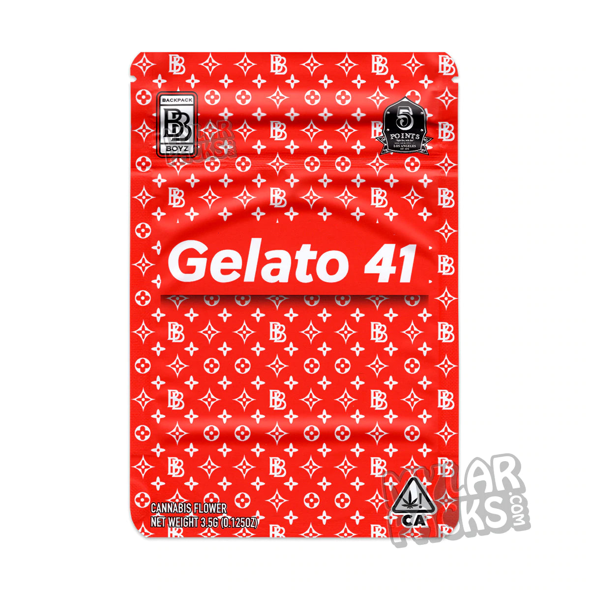 Mochila para niños Gelato 41, bolsa de Mylar vacía de 3,5 g, embalaje para flores y hierbas secas.