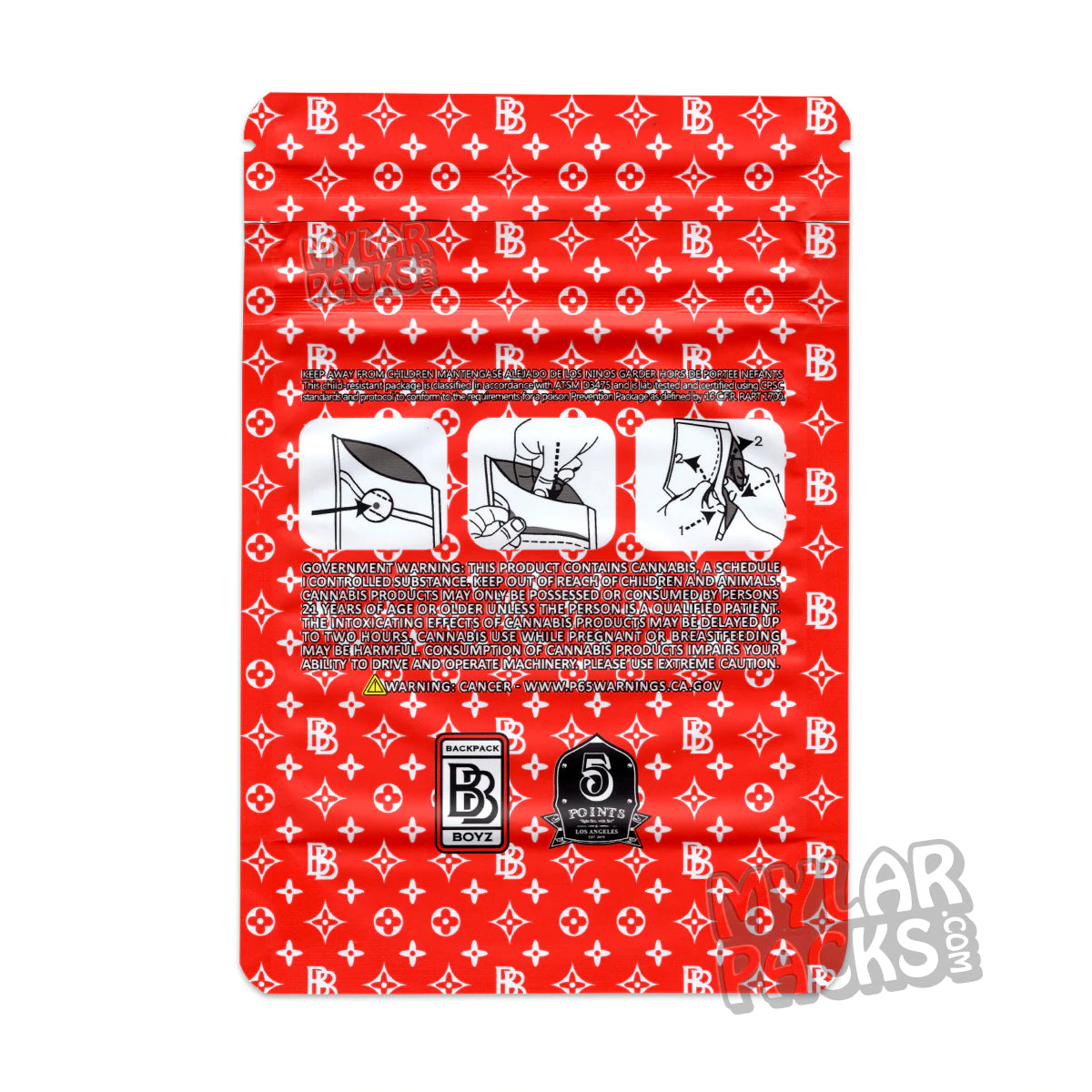 Mochila para niños Gelato 41, bolsa de Mylar vacía de 3,5 g, embalaje para flores y hierbas secas.