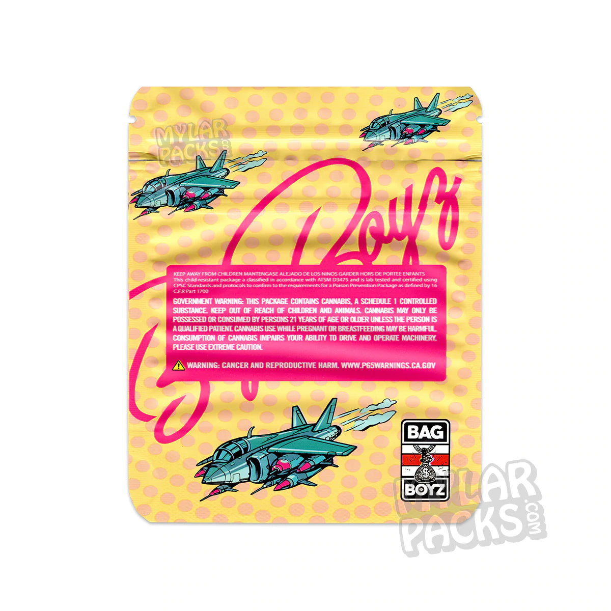Bolsa vacía de Mylar para combustible para aviones Bag Boyz de 3,5 g, para flores y hierbas secas
