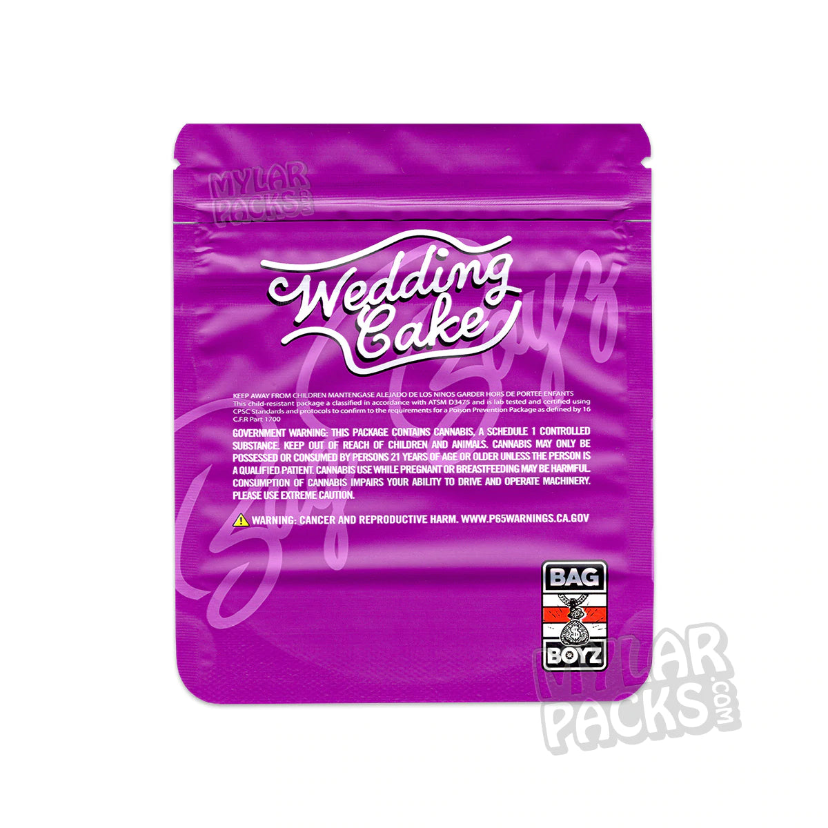 Bolsa vacía de mylar para pastel de bodas Bag Boyz de 3,5 g, para flores y hierbas secas
