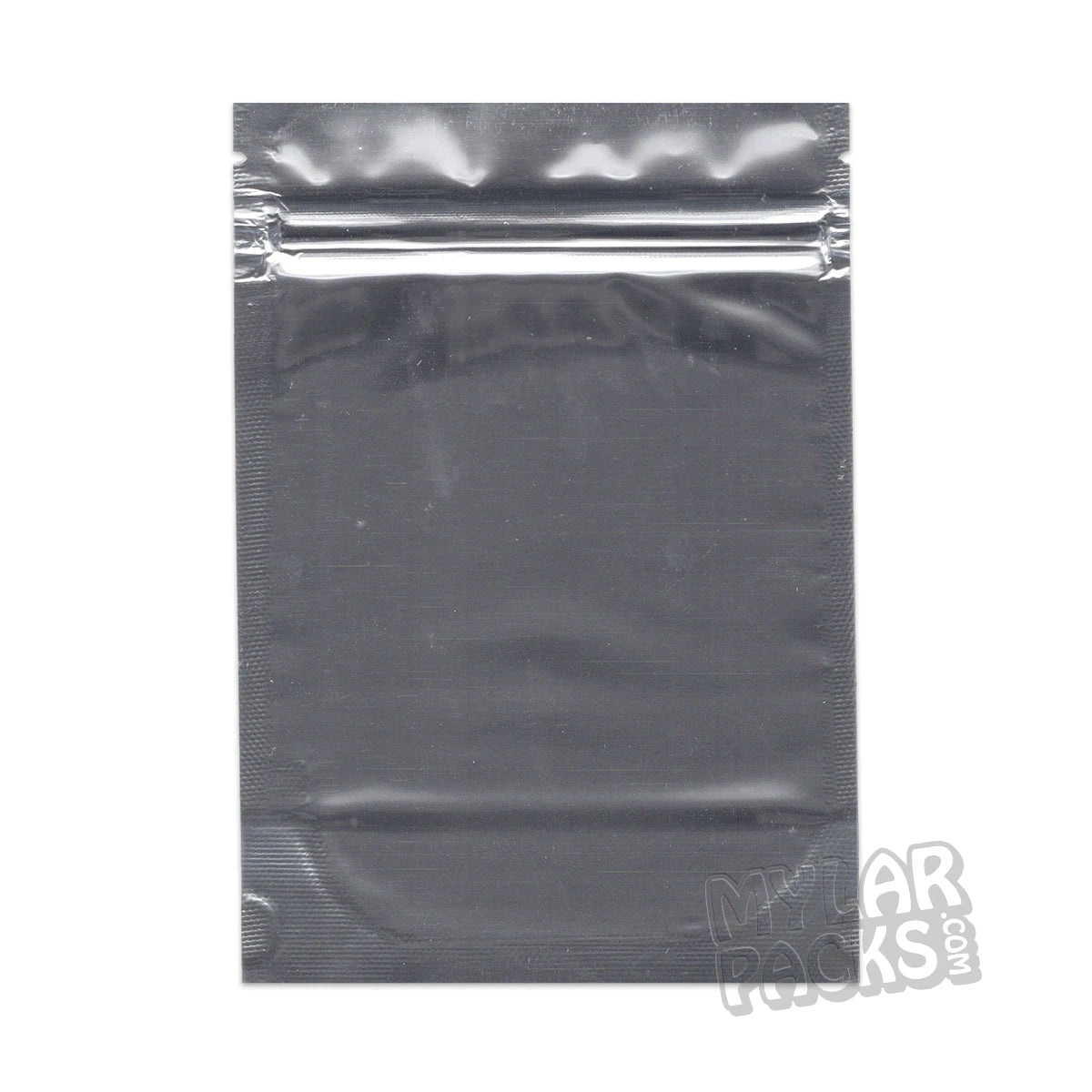 Bolsa de Mylar vacía de 3,5 g con parte frontal plateada brillante y parte trasera transparente para dulces, flores, hierbas secas y comestibles.
