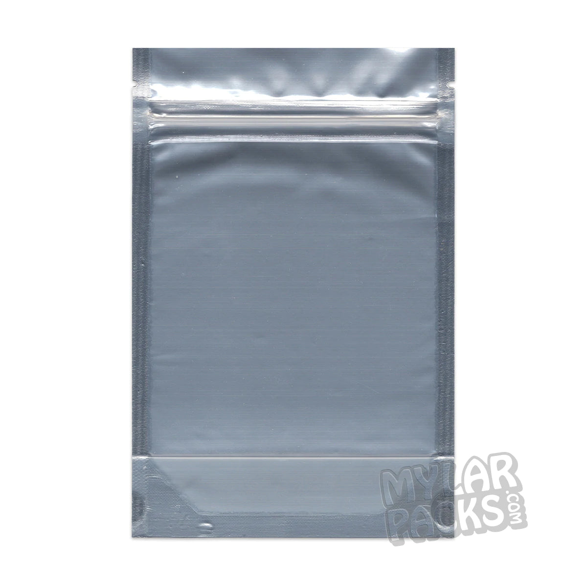 Bolsa de Mylar vacía de 3,5 g con parte frontal negra brillante y parte trasera transparente para dulces, flores, hierbas secas y comestibles.