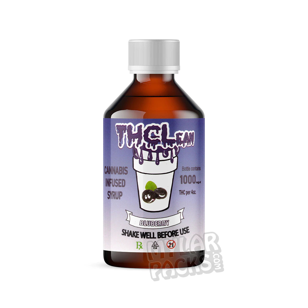 Etiquetas adhesivas para botellas de jarabe de cannabis con THC Lean (8,9 x 6,35 cm)