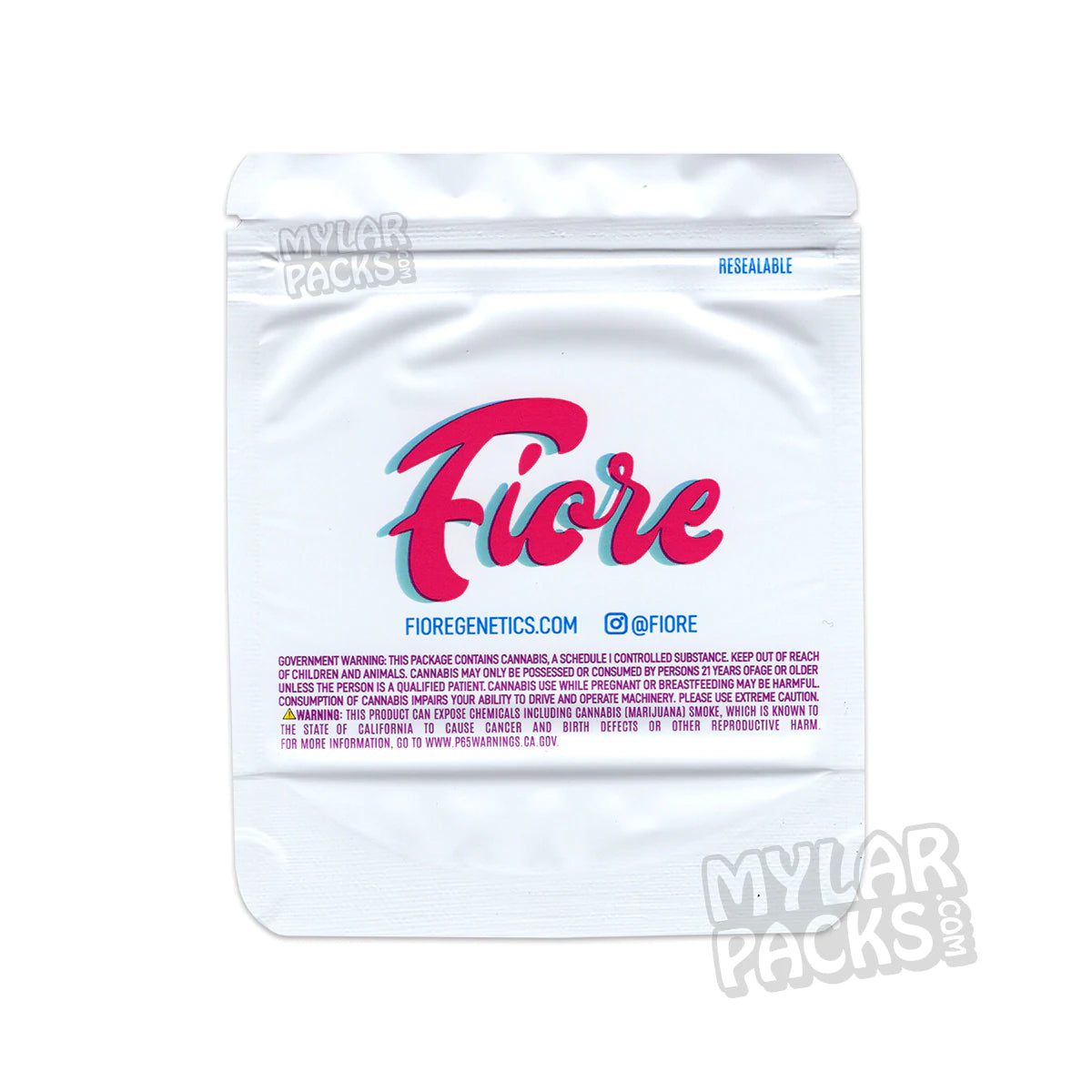 Pomelo Anderson de Fiore Genetics, bolsa de mylar vacía de 3,5 g, embalaje de flores y hierbas secas.