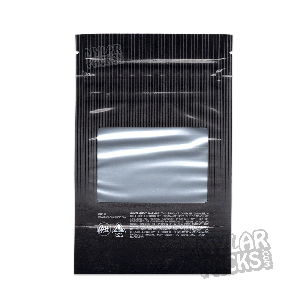 Bolsa de Mylar vacía de 3,5 g para flores y hierbas secas de Gas Co. Mac.