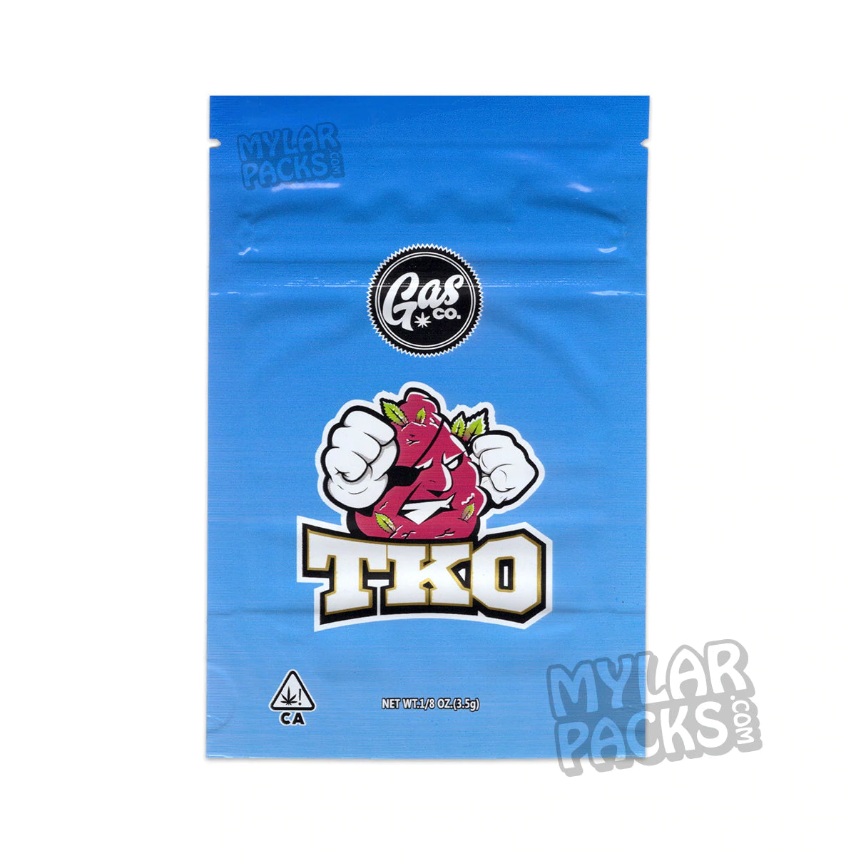 Bolsa de Mylar vacía de 3,5 g para flores y hierbas secas de Gas Co. TKO