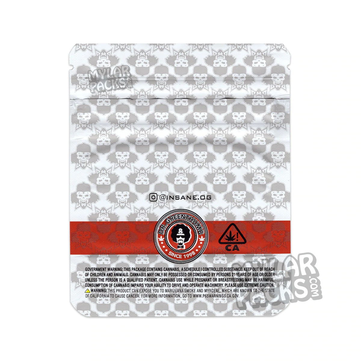 Pastel de helado blanco loco, 3,5 g, bolsa de mylar vacía, embalaje de flores y hierbas secas