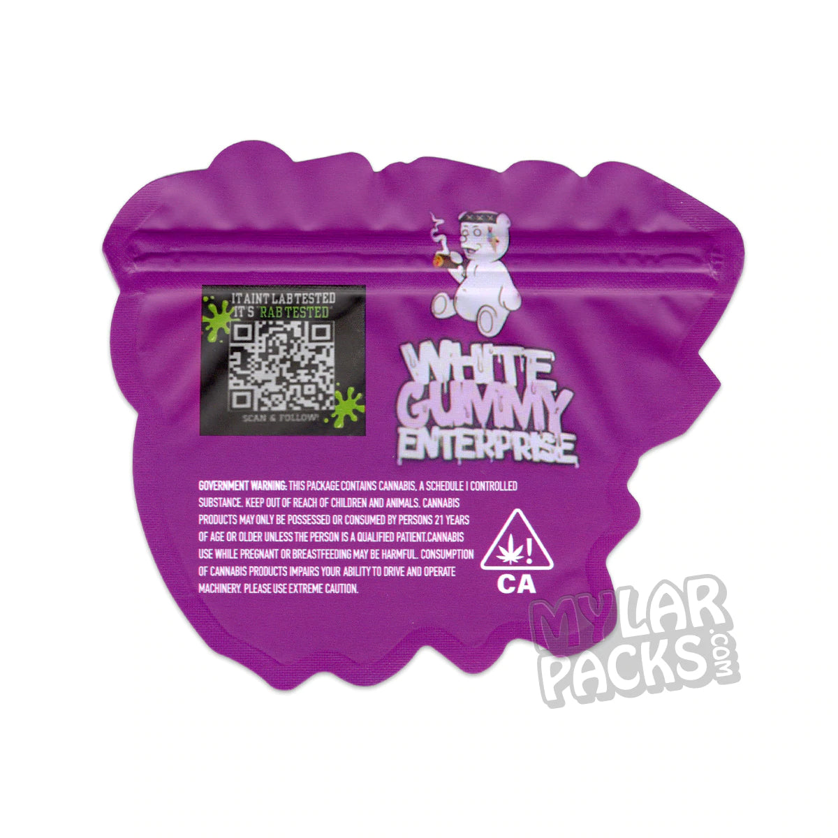Bolsa de Mylar vacía troquelada de 3,5 g, a prueba de olores, para flores y hierbas secas, con certificación RAB