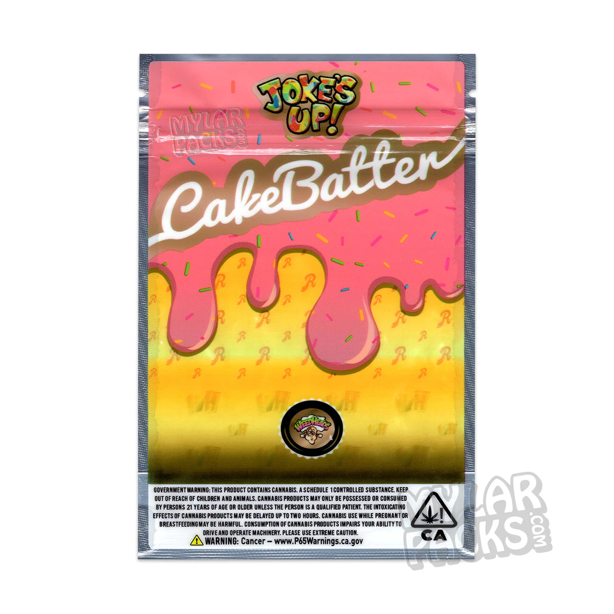 Masa para pastel de Joke's Up, 3,5 g, vacía, a prueba de olores, bolsa de Mylar, embalaje para flores y hierbas secas