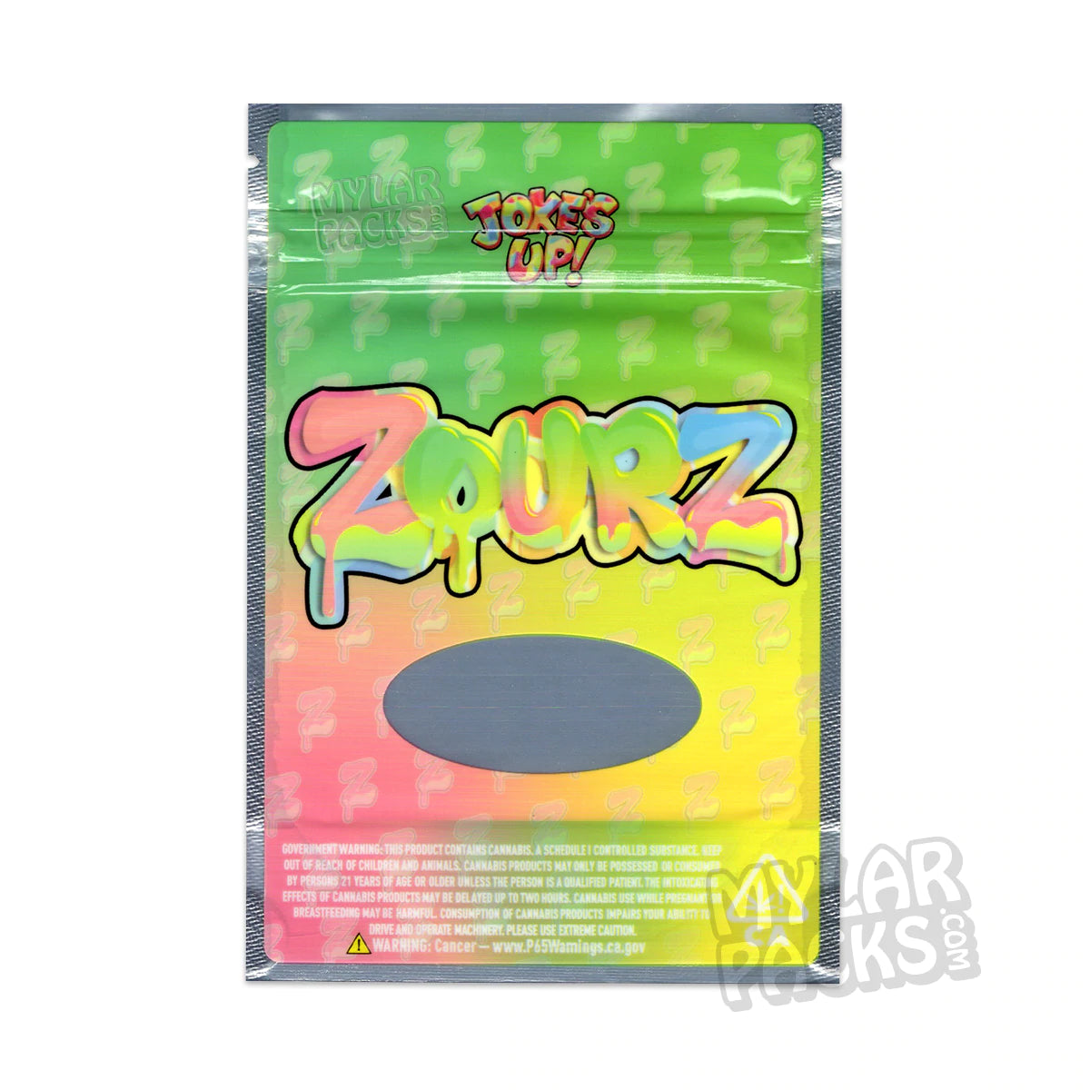 Zourz de Joke's Up - Bolsa de Mylar vacía de 3,5 g, a prueba de olores, para flores y hierbas secas