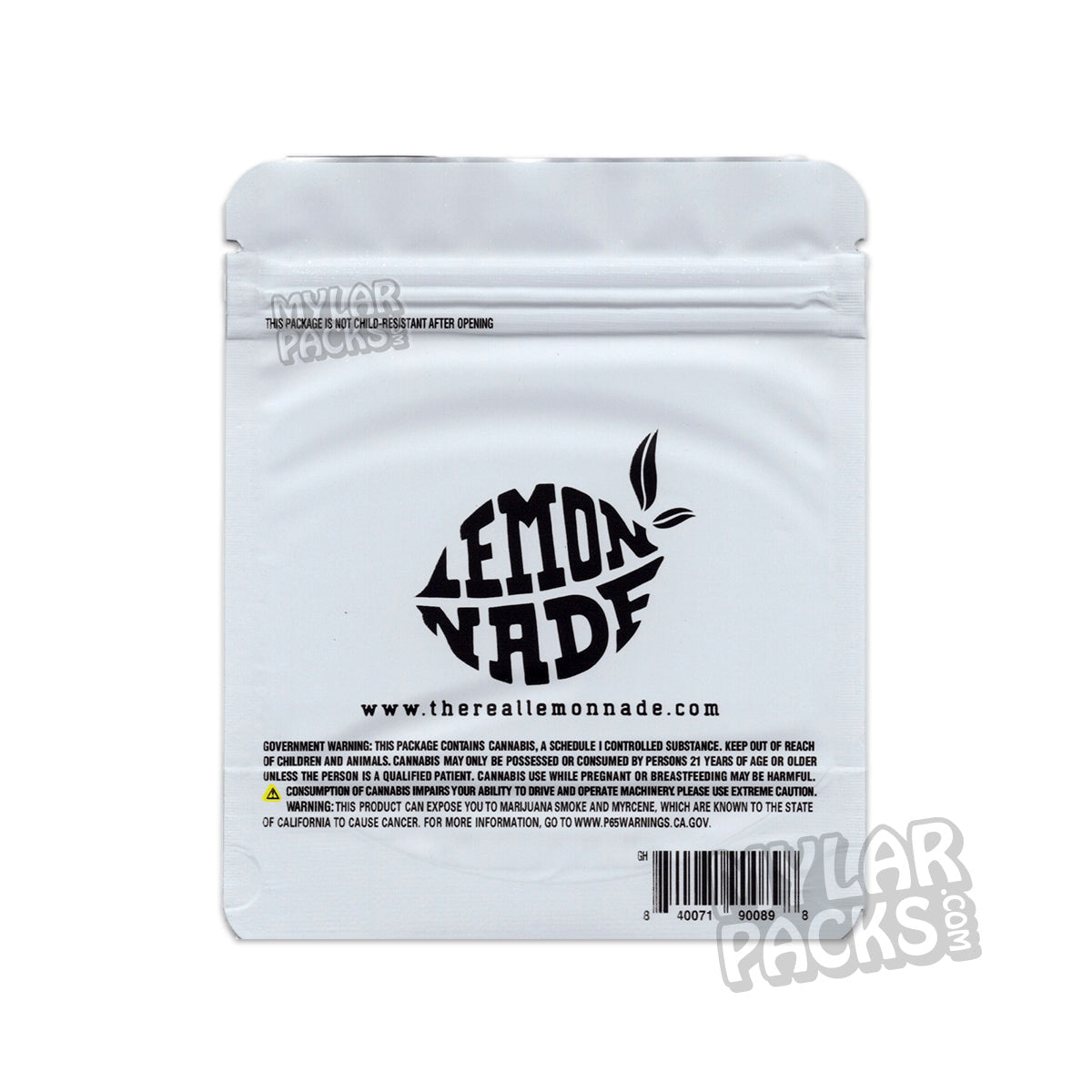 Bolsa de Mylar vacía a prueba de olores de Blanco by Lemonnade, 3,5 g, para flores y hierbas secas