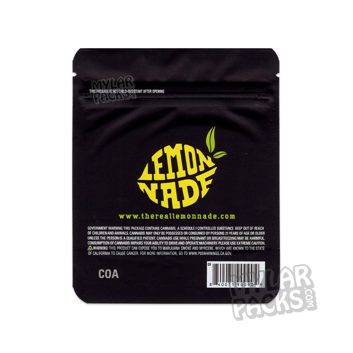 Mezcla para pastel de Lemonnade, 3,5 g, bolsa de Mylar vacía a prueba de olores, embalaje para flores y hierbas secas.