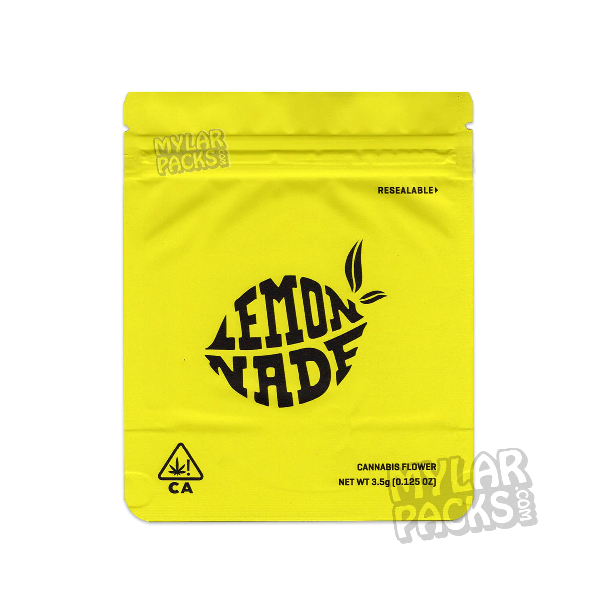 Bolsa de Mylar vacía a prueba de olores para limonada original de 3,5 g, embalaje para flores y hierbas secas
