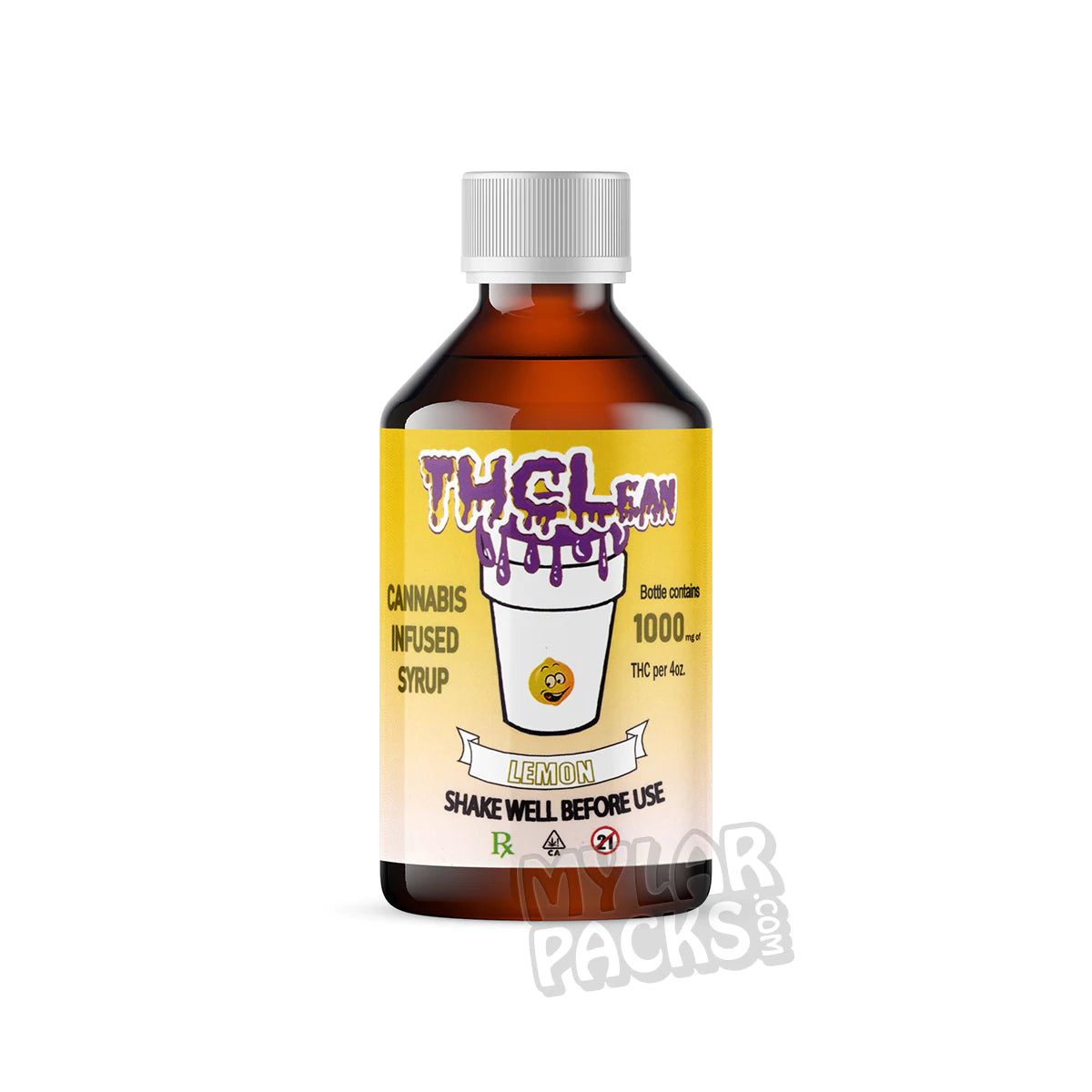 Etiquetas adhesivas para botellas de jarabe de cannabis con THC Lean (8,9 x 6,35 cm)
