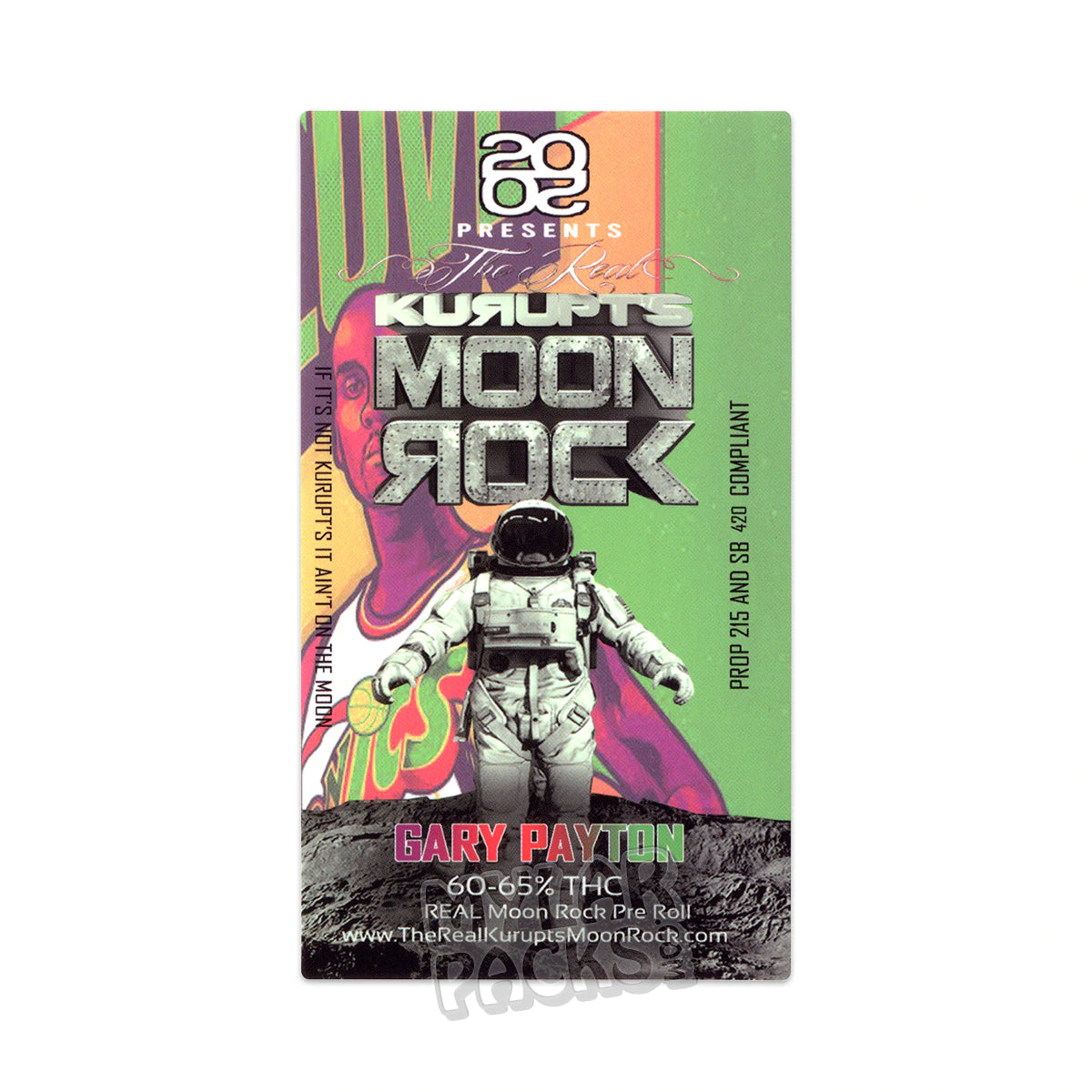 Tubo de plástico duro transparente vacío preenrollado de Gary Payton de Kurupt's Moon Rock para envasar flores y hierbas