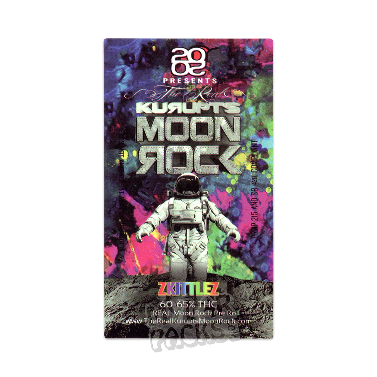 Tubo de plástico duro transparente vacío preenrollado Moon Rock Zkittlez de Kurupt para envasar flores y hierbas
