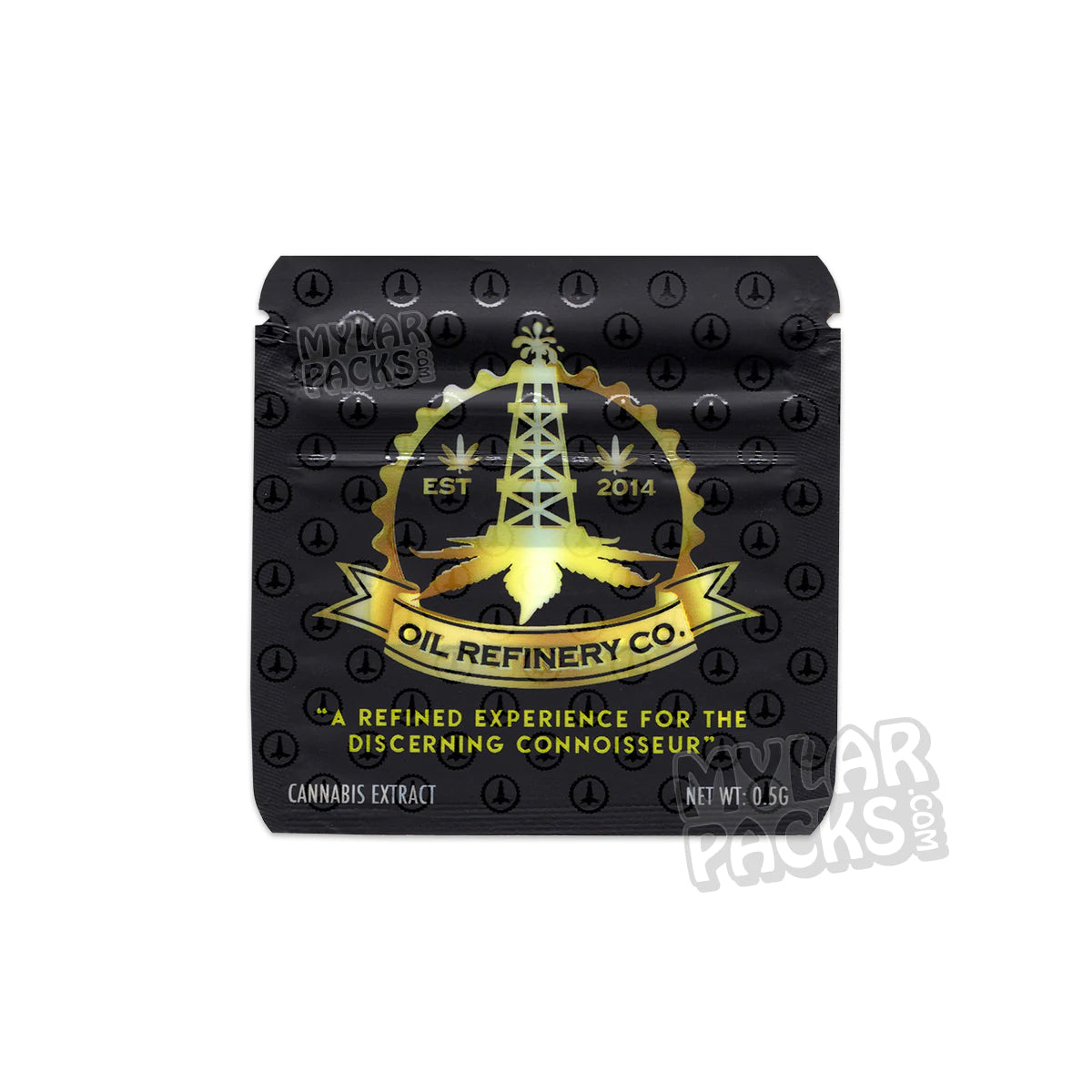 Bolsa de Mylar vacía de 0,5 g de extracto concentrado de azúcar de Oil Refinery Co.