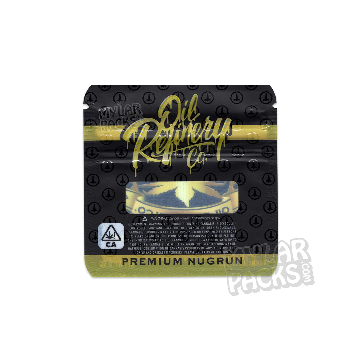 Oil Refinery Co. Premium Nugrun 0,5 g, bolsa de Mylar vacía, extracto concentrado, embalaje