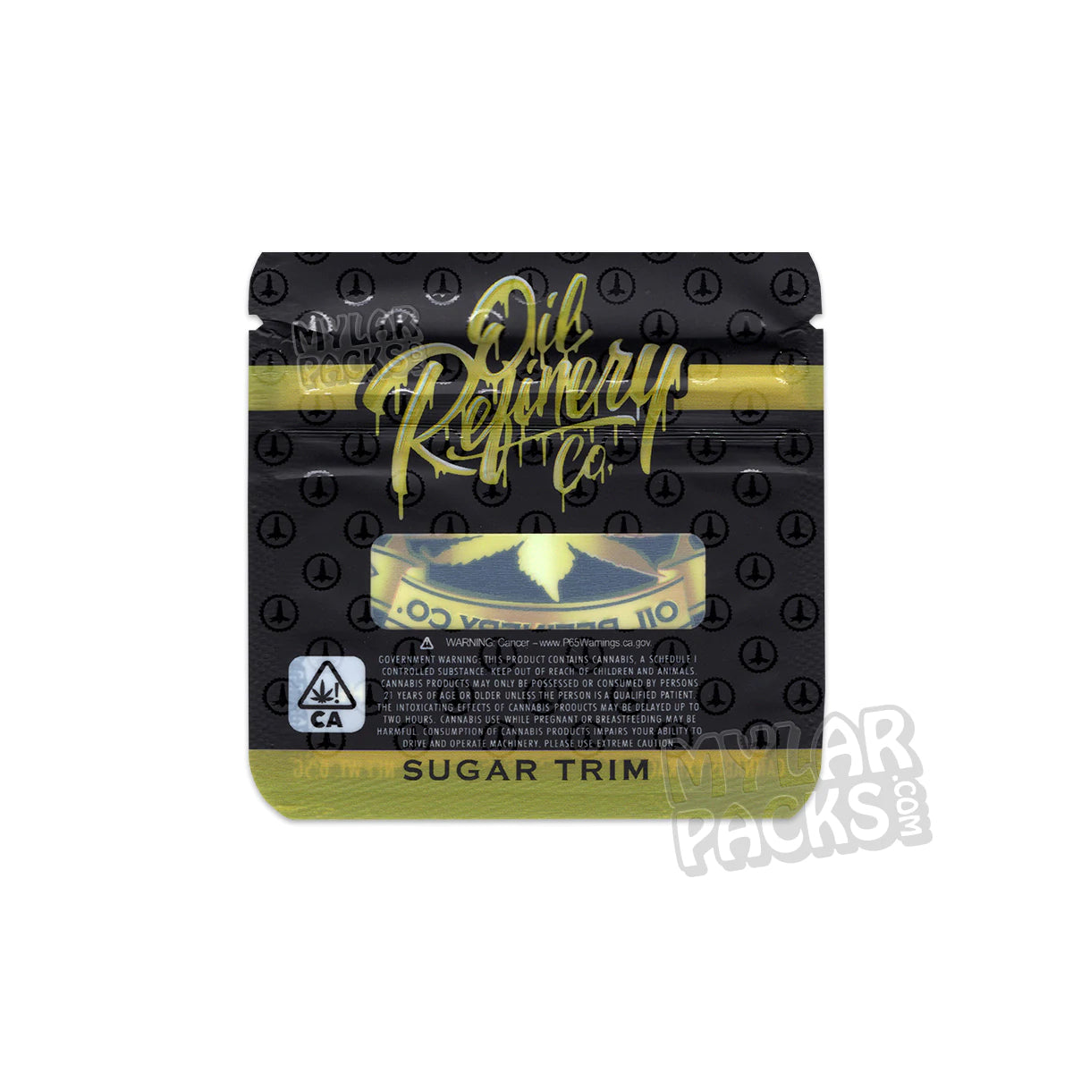 Bolsa de Mylar vacía de 0,5 g de extracto concentrado de azúcar de Oil Refinery Co.