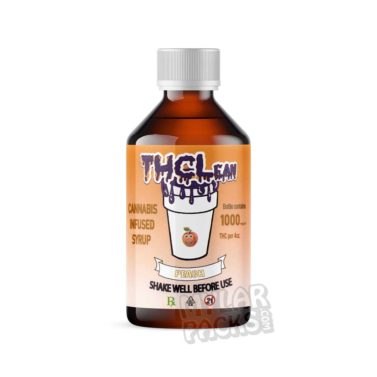 Etiquetas adhesivas para botellas de jarabe de cannabis con THC Lean (8,9 x 6,35 cm)