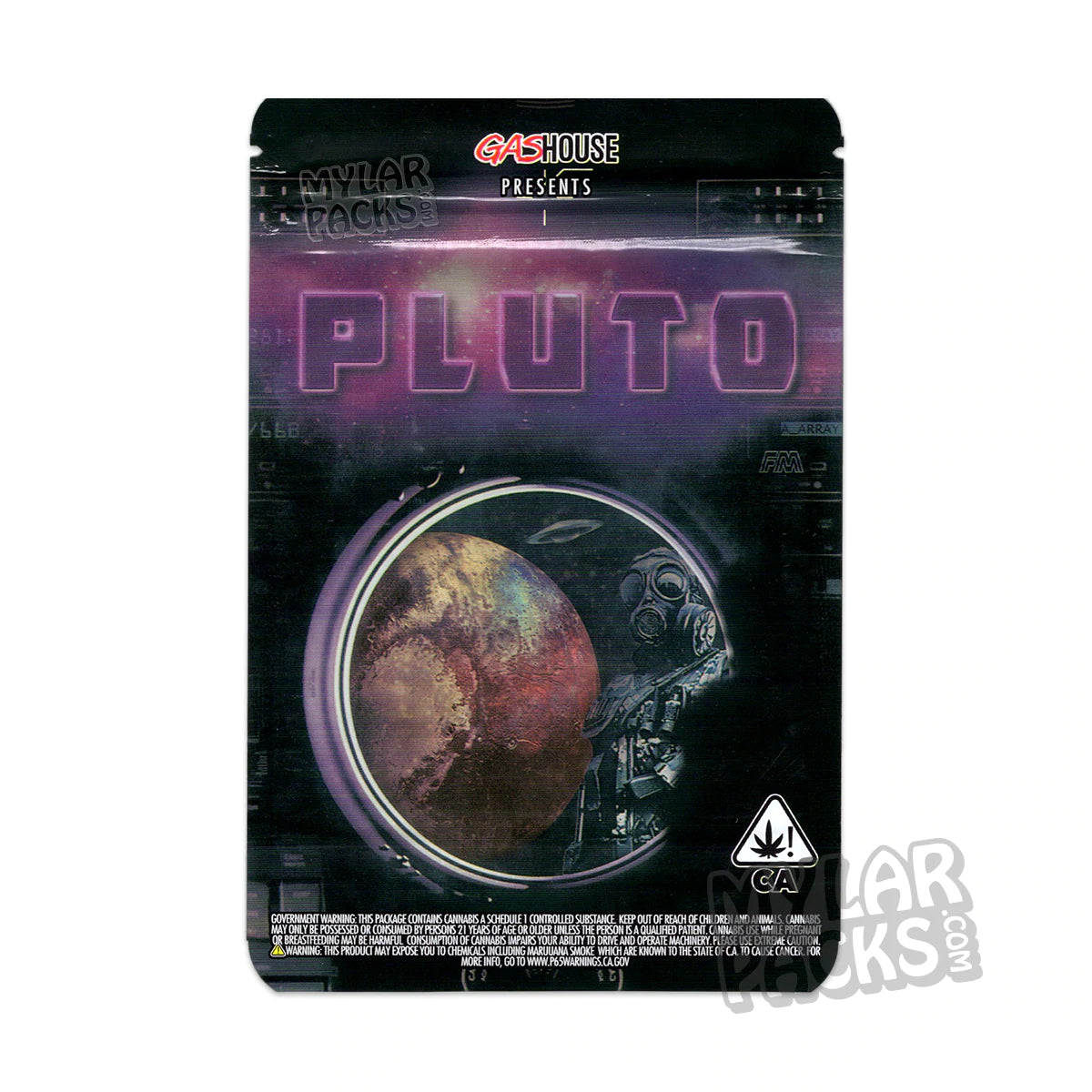 Bolsa de Mylar vacía para flores y hierbas secas Gas House Pluto de 3,5 g