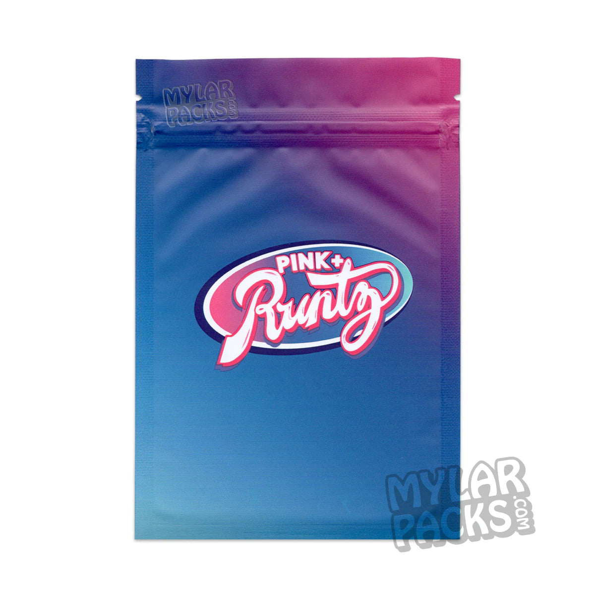 Bolsa de Mylar vacía Pink+ Runtz iridiscente mate de 3,5 g, para flores y hierbas secas