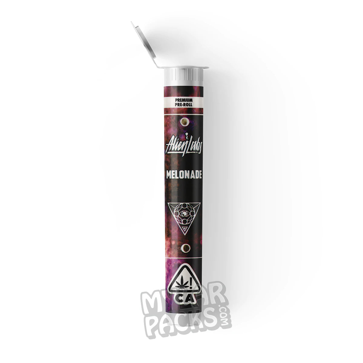 AlienLabs Melonade Single Preroll Empty Clear Hard Plastic Tube for Flower Dry Herb Packaging