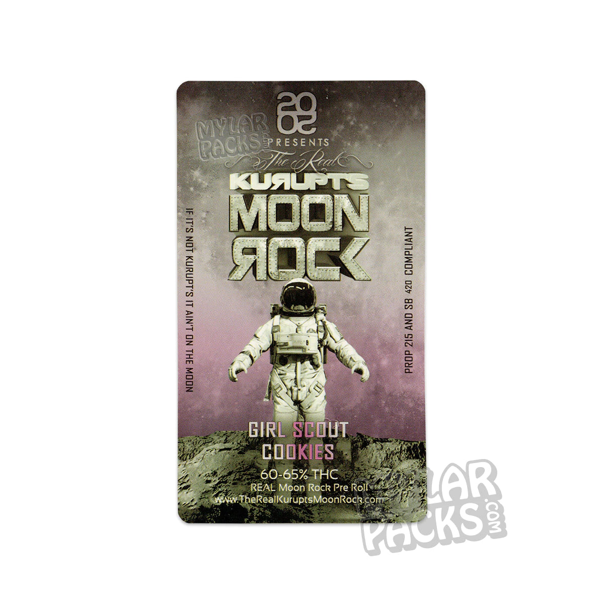 Tubo de plástico duro transparente vacío preenrollado de galletas Moon Rock Girl Scout de Kurupt para envasar flores y hierbas