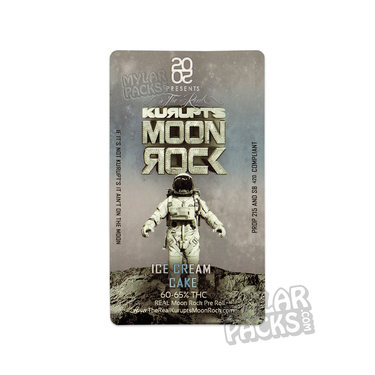 Tubo de plástico duro transparente vacío preenrollado de pastel de helado Moon Rock de Kurupt para envasar flores y hierbas