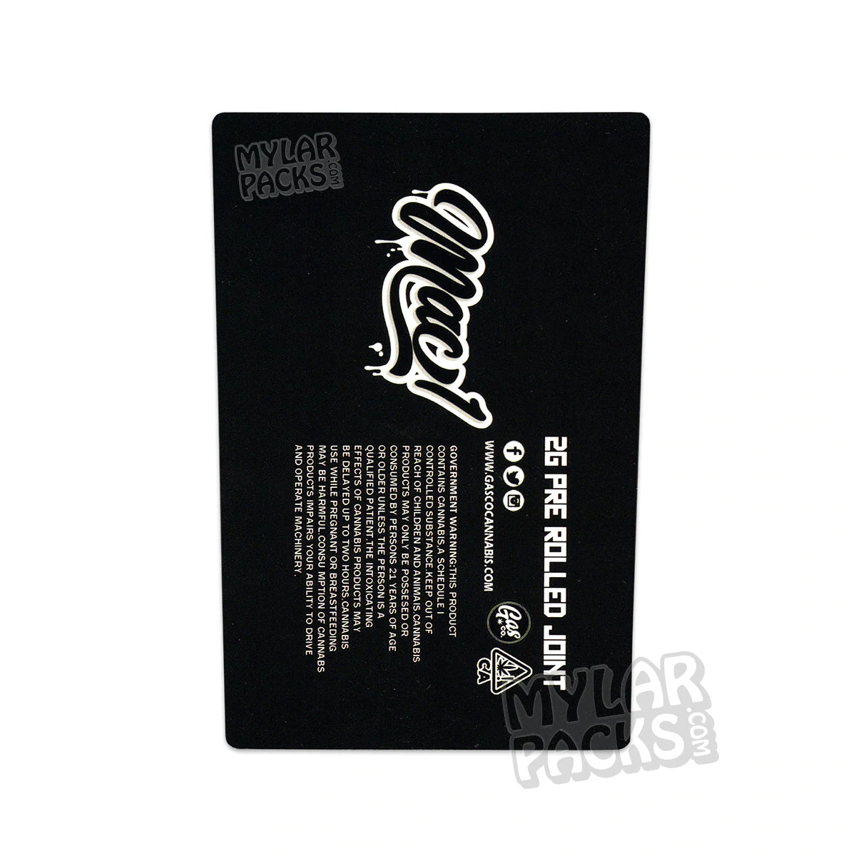 Gas Co. Mac1 - 2G Single Preroll Joint Empty Clear Hard Plastic Tube and Sticker Herb Packaging