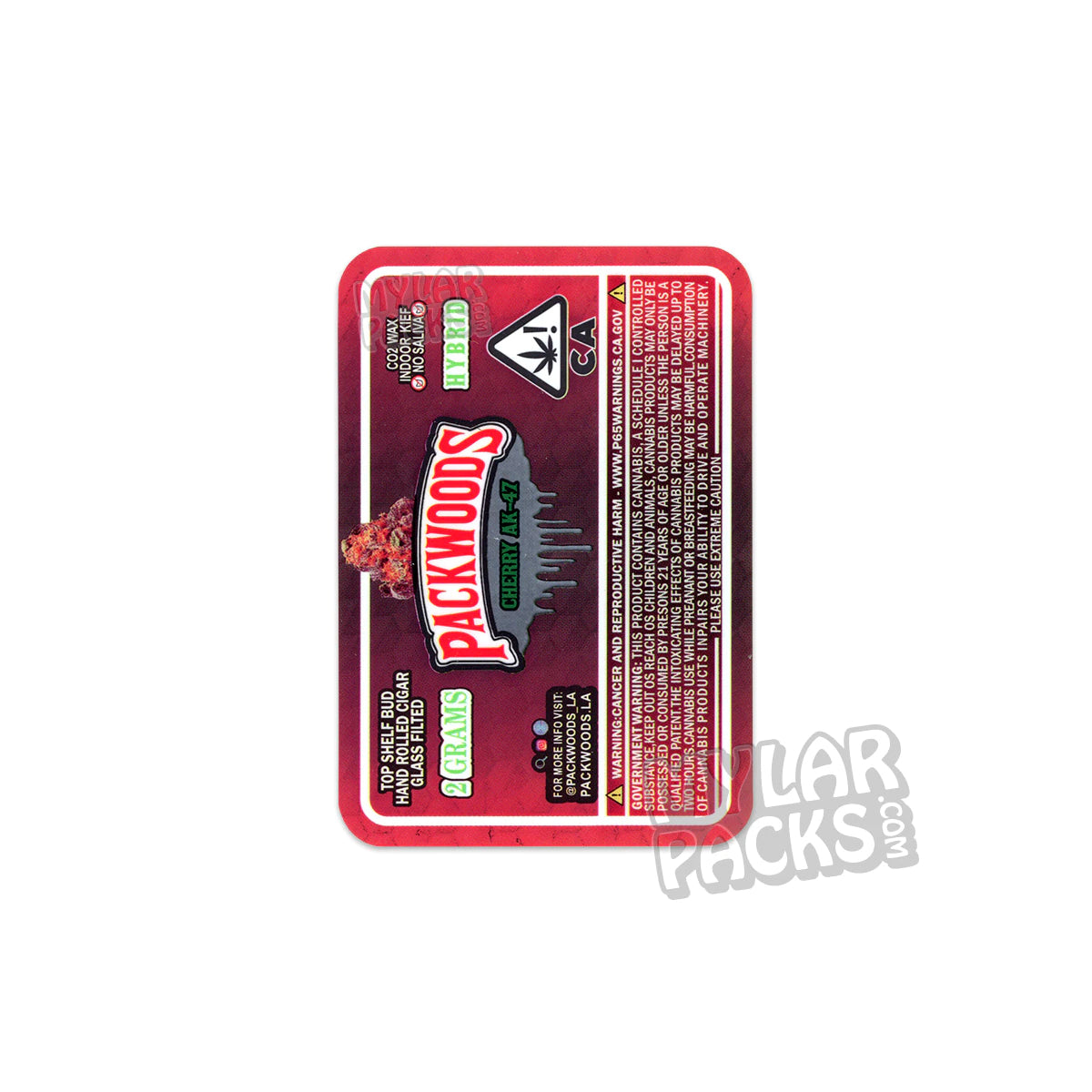 Packwoods Cherry AK-47 - Preroll vacío de 2 g con punta de vidrio, tubo Pyrex, tapa giratoria