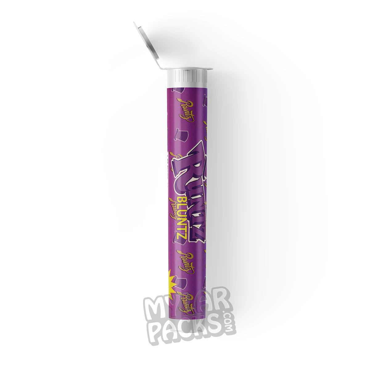 Tubo de plástico duro transparente vacío Runtz Blunt +Wax para concentrados de hierbas secas y flores.
