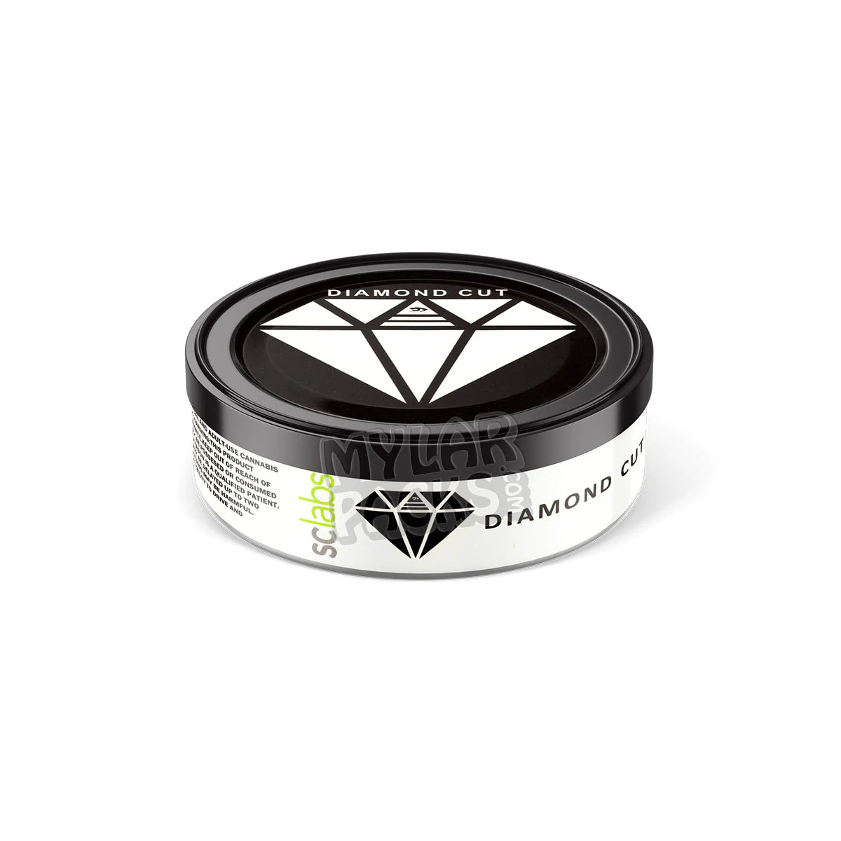 Envases de latas autosellables con corte de diamante (solo pegatinas)