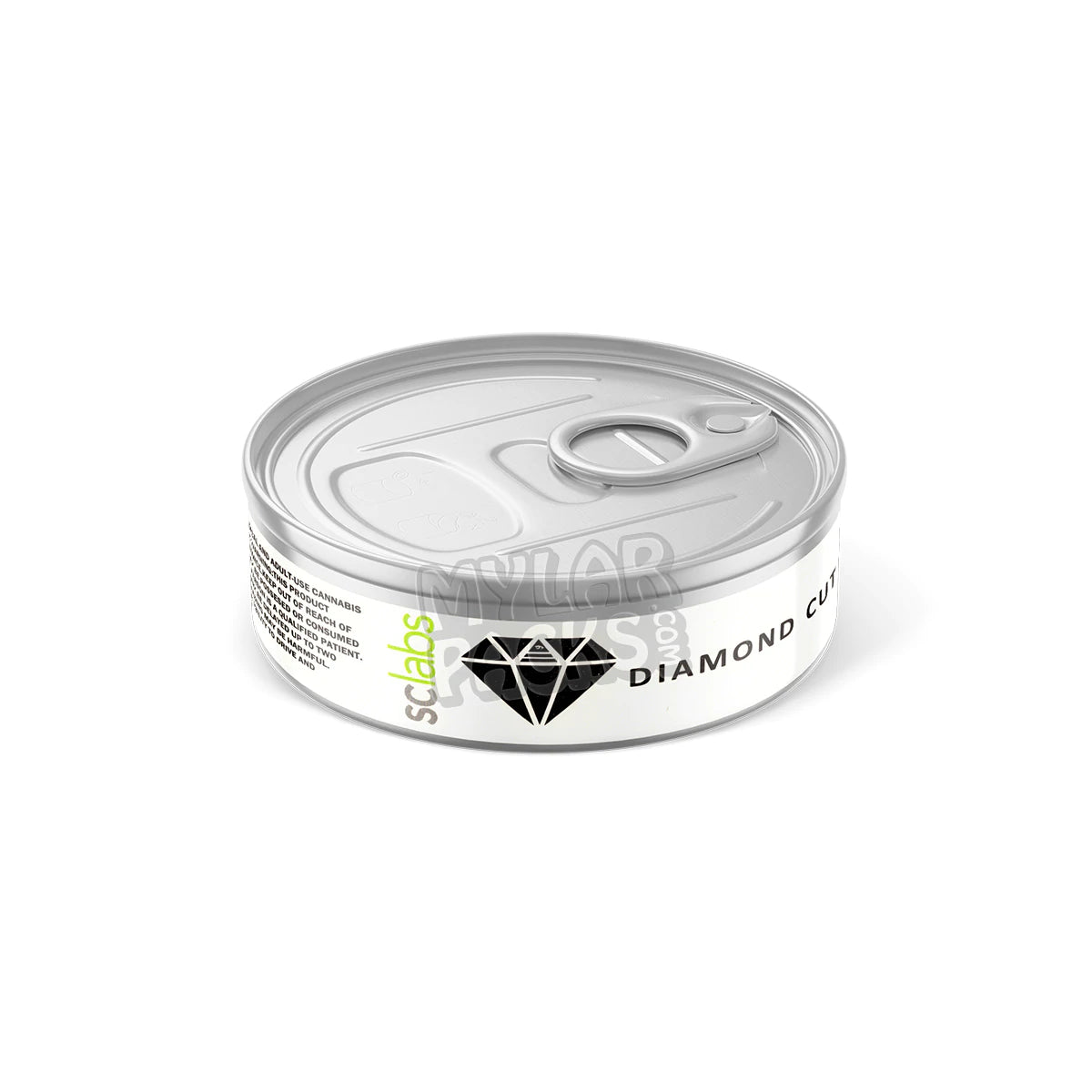 Envases de latas autosellables con corte de diamante (solo pegatinas)