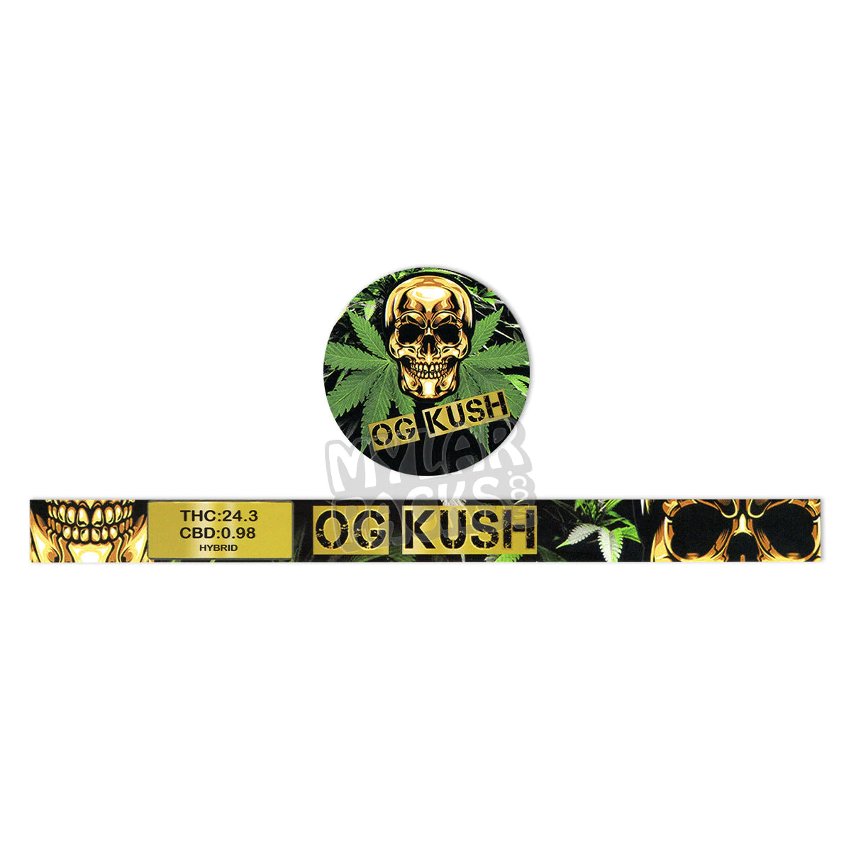 Envases autosellados de latas Presstin de OG Kush (solo pegatinas)