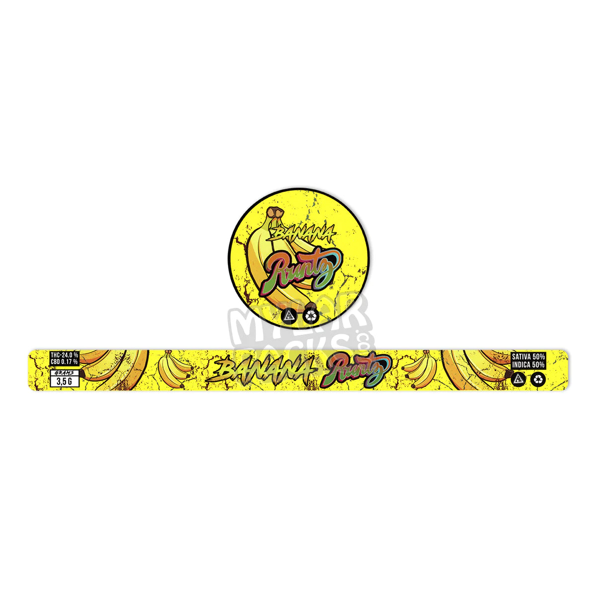 Latas autoadhesivas Banana Runtz Presstin (solo pegatinas)
